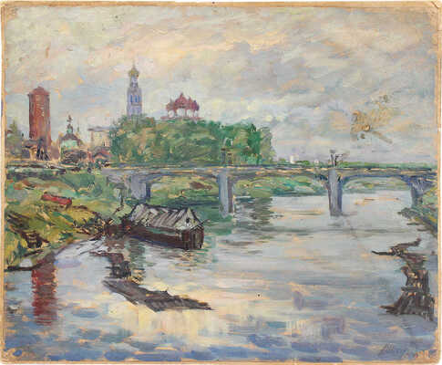 Перов Владимир Степанович. Вологда. Вид на мост (эскиз к картине)